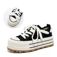 thumbnail image 4 of uvwlwu Casual Shoes for Women Shoes With Thick Sole For Everyday Wear Stylish Low Top Sneakers With Lace Up Design Comfortable Fashion Footwear For All Seasons For Jeans, 4 of 9