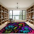 thumbnail image 2 of ODIKA 9'x12' Washable Area Rug Gothic Fantasy Themed Artistic Design Intricate Motifs with Skulls, Eyes, for Dining Room, Basement, Large Office, Non-Slip Chair-Friendly, 2 of 7