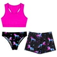 thumbnail image 3 of Alvivi Girls 3 Piece Swimsuits Sport Crop Top Bottoms Floral Printed Swimwear Bathing Suit Wetsuit Night Pegasus-A 6, 3 of 6