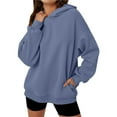 thumbnail image 3 of Sudaderas con Capucha de Gran Tamaño para Mujer, Sudaderas Cómodas, Conjuntos de Moda de Otoño, Blusas Casuales, Ropa de . Azul Agua M, 3 of 6