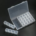 thumbnail image 6 of Jewelry Box Storage Container with 28 Grids Clear Plastic Compartment Tray for Craft Bead Makeup Earring, 6 of 9