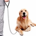 thumbnail image 4 of Dog Leash Chain 3mmX120cm Steel Leash Metal Dog Solid PU Leather Handle Silver, 4 of 5