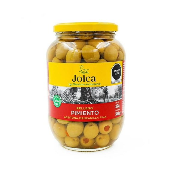 Aceituna verde Jolca manzanilla fina rellena de pimiento 835 g