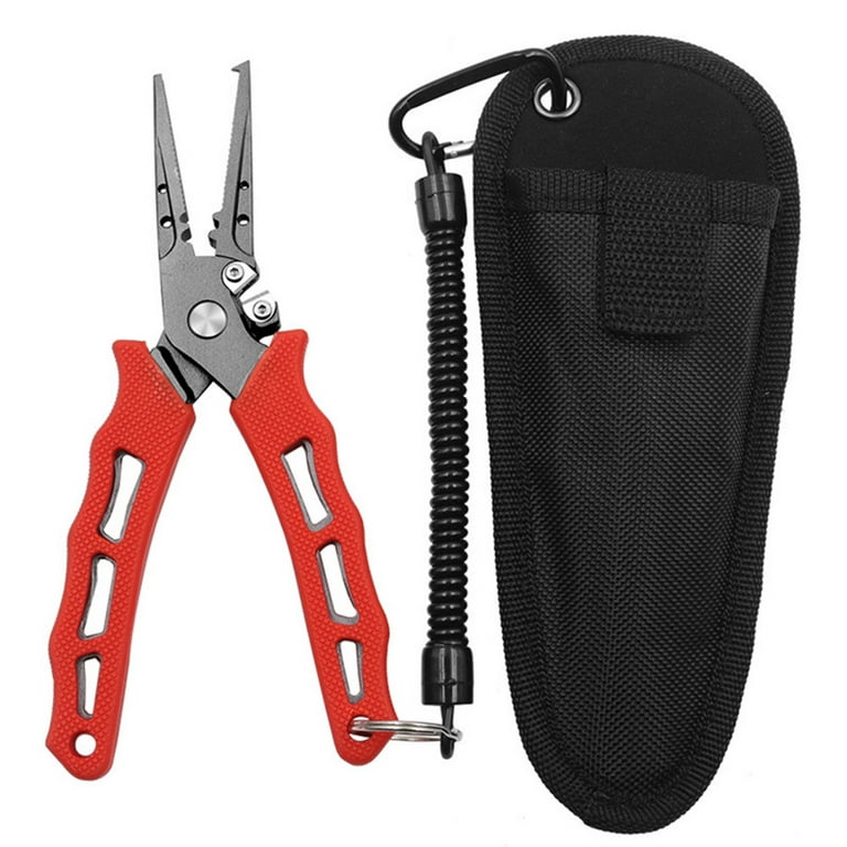 Ssxinyu Long Nose Fishing Pliers with Lanyard and Sheath Non-Slip Rubber  Handle