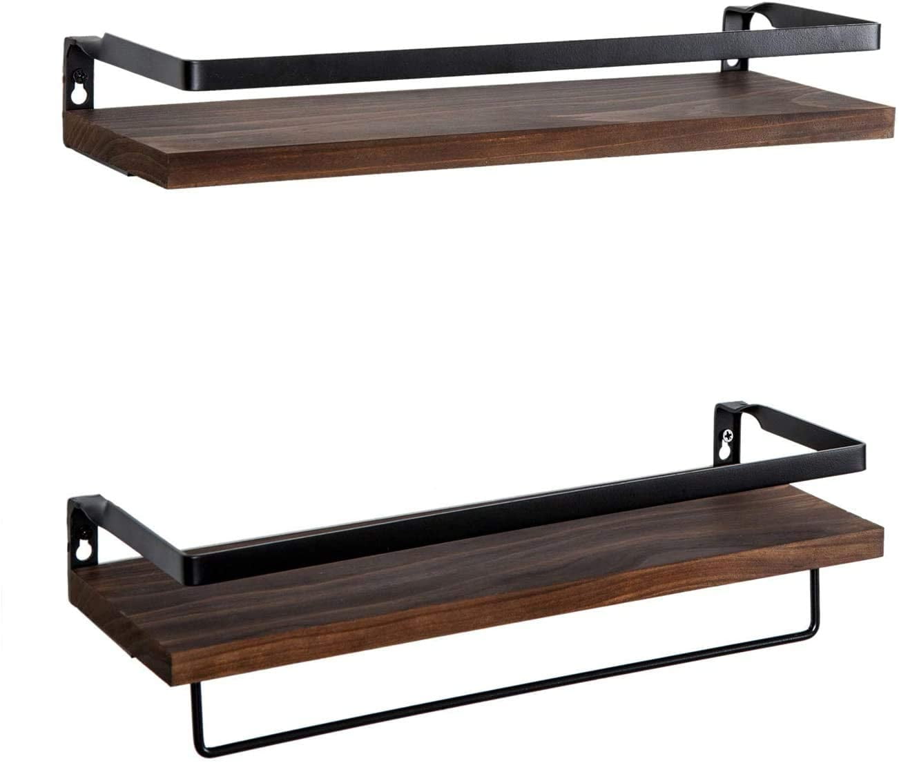 Details about   2 Piece Pipe Wall Mount Shelf Rack Wood Floating Shelf Home Decor Living Room 