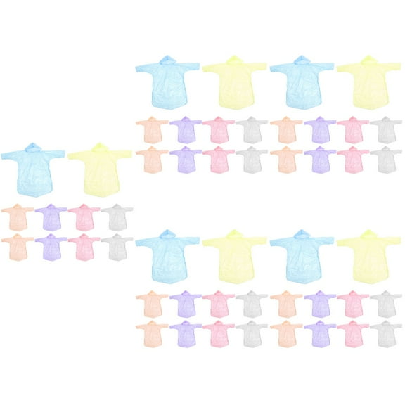 WORGEOUS 50 Pcs Disposable Raincoat Portable Raincoat Adults Use Raincoat Thick Raincoat Outdoor Rain Poncho