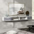 thumbnail image 4 of WAMPAT Wall Mounted Media Console with Power Outlets 70", Floating TV Stand Component Shelf for 75 inches TV for Living Room,White&Grey, 4 of 7