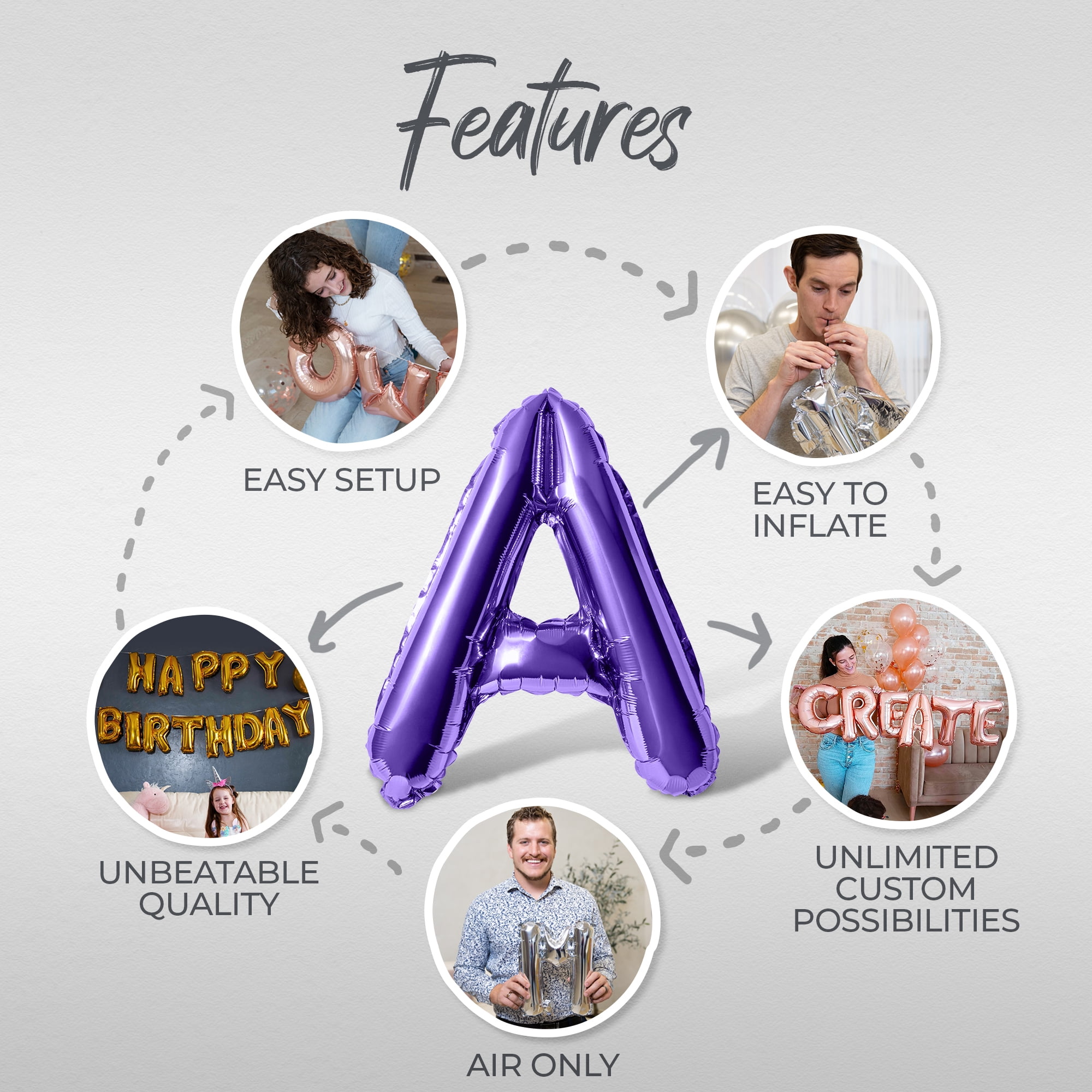 Letter Balloons - OFISHALLY RETIRED 16" Inch Alphabet Letters Foil Mylar Balloon Retirement Party Banner (Purple)