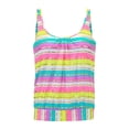thumbnail image 5 of LASCANA Women's Striped Tankini Swimsuit Top Glitter Detail, 5 of 6