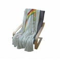 thumbnail image 4 of Cloud Soft Flannel Fleece Throw Blanket, Doodle of a Girl on Ladder Painting Rainbow with Clouds on Pale Toned Background, Cozy Plush for Indoor and Outdoor Use, 60" x 80", Multicolor, by Ambesonne, 4 of 6
