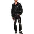 thumbnail image 2 of INSPIRE CHIC Men's Shirts Sequin Long Sleeve Button Down Sparkle Metallic Dress Shirts M Black, 2 of 5