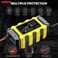 thumbnail image 2 of HUSGW 12V6A car and motorcycle battery charger color screen lead-acid lithium battery universal black yellow, 2 of 9