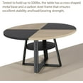 thumbnail image 7 of Litake Round Dining Table for 4-6, 47.2" Farmhouse Kitchen Table with Storage, Circle Dinner Tables for Kitchen, Dining Room, Living Room, Meeting Room, Apartment, Natural and Black (Table Only), 7 of 7