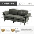 thumbnail image 4 of Costway Modern Loveseat Fabric 2-Seat Sofa Couch for Small Space with Metal Legs Grey, 4 of 10
