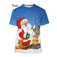 thumbnail image 1 of Camiseta de Navidad con estampado 3D para hombre y mujer, camisa informal de manga corta con cuello redondo, muñeco de nieve y alce, Unisex, 1 of 4