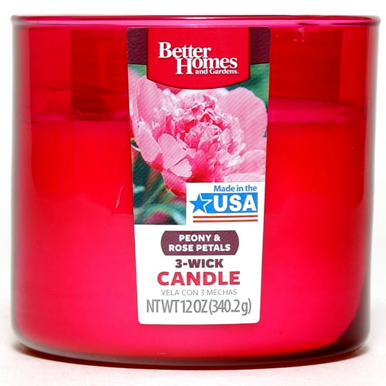 Better Homes and Gardens 12Ounce Candle, Peony and Rose Petals
