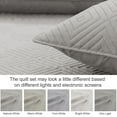 thumbnail image 6 of Exclusivo Mezcla Light Gray Queen Quilt Set, Square Pattern Ultrasonic Lightweight Bedspreads, Soft Coverlets Bedding Set with Pillow Shams, 6 of 7