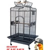 XX-Large 32"x23"x65"H Elegant Wrought Iron Bird Parrot Rolling Cage Open Dome Play Top Perch Stand With Seed Guard