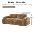 thumbnail image 4 of FFH 80" Boneless Loveseat Sofa, Velvet 2-Seater Sectional Sofa Cloud Couch for Living Room, Camel, 4 of 13