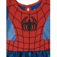 thumbnail image 2 of Marvel Spiderman and Captain America Girls' Costume Dress, Leggings and Headband Set (0-6 Months, Spiderman), 2 of 5
