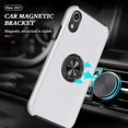 thumbnail image 5 of Case for iPhone XR, Smooth Dual Layer Hard Military Phone Case with 360 Degree Ring Stand Silicone Bumper Shockproof Protective Case (Camera Protection) Magnetic Car Holder Cover-Silver, 5 of 14