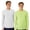 White+Safety-Green 2 Pack, variant on Hanes Unisex Lightweight Long Sleeve T-Shirt 100% Ring-Spun Polyester Moisture-Wicking Athletic Long Tee (Black, L)