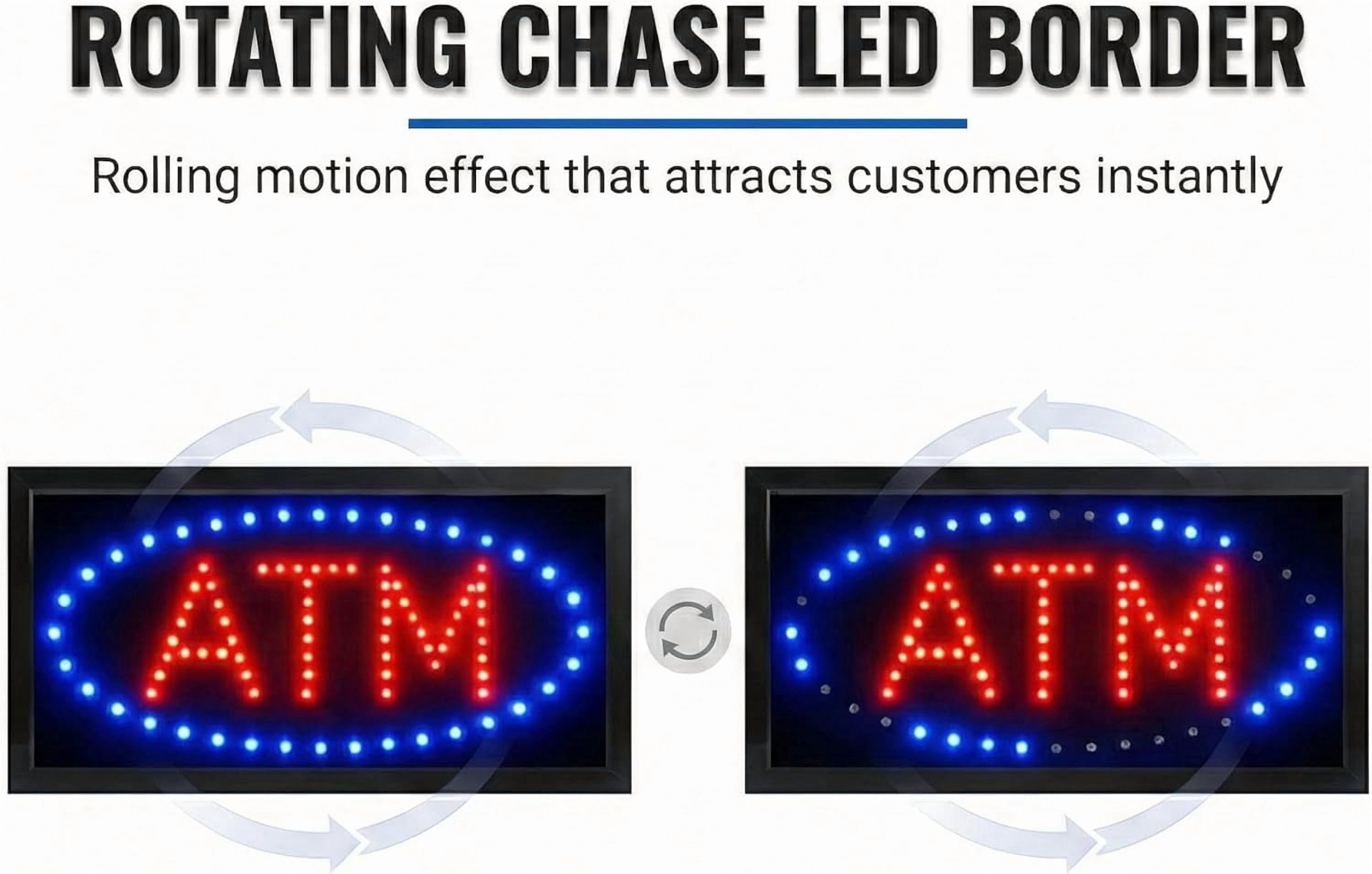 E Onsale ATM LED Neon Light Open Sign With Animation On/off and Power On/Off two Switchs for Business ATM L86
