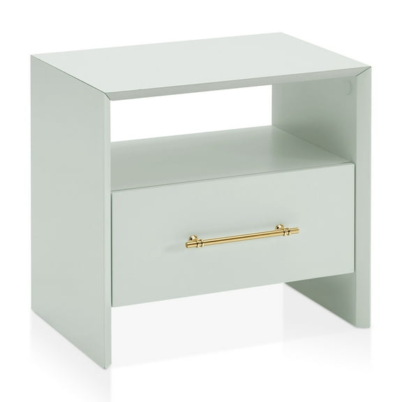 Furniture of America Elvora Modern Wood 1-Drawer and 1-Shelf End Table, Mint Green