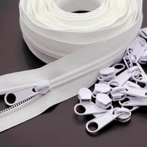 YKK® - Long Pull YKK® Nylon Coil #4.5 Handbag Zippers with Extra Long Pull Slider- Closed Bottom - Made in USA - 5 Zippers with YKK® #4.5 Sliders 3pcs (10 Inch, White)