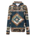 thumbnail image 5 of ICHUANYI Clearance Women's Top Casual Printed Ethnic Style Wide Long Sleeved Hooded Sweater(Dark Blue, XL) ICHUANYI WER2023081514452, 5 of 5