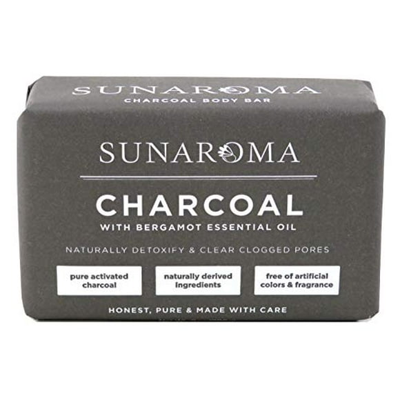 Sunaroma Soap Bar Charcoal With Bergamot Oil 8 Ounce