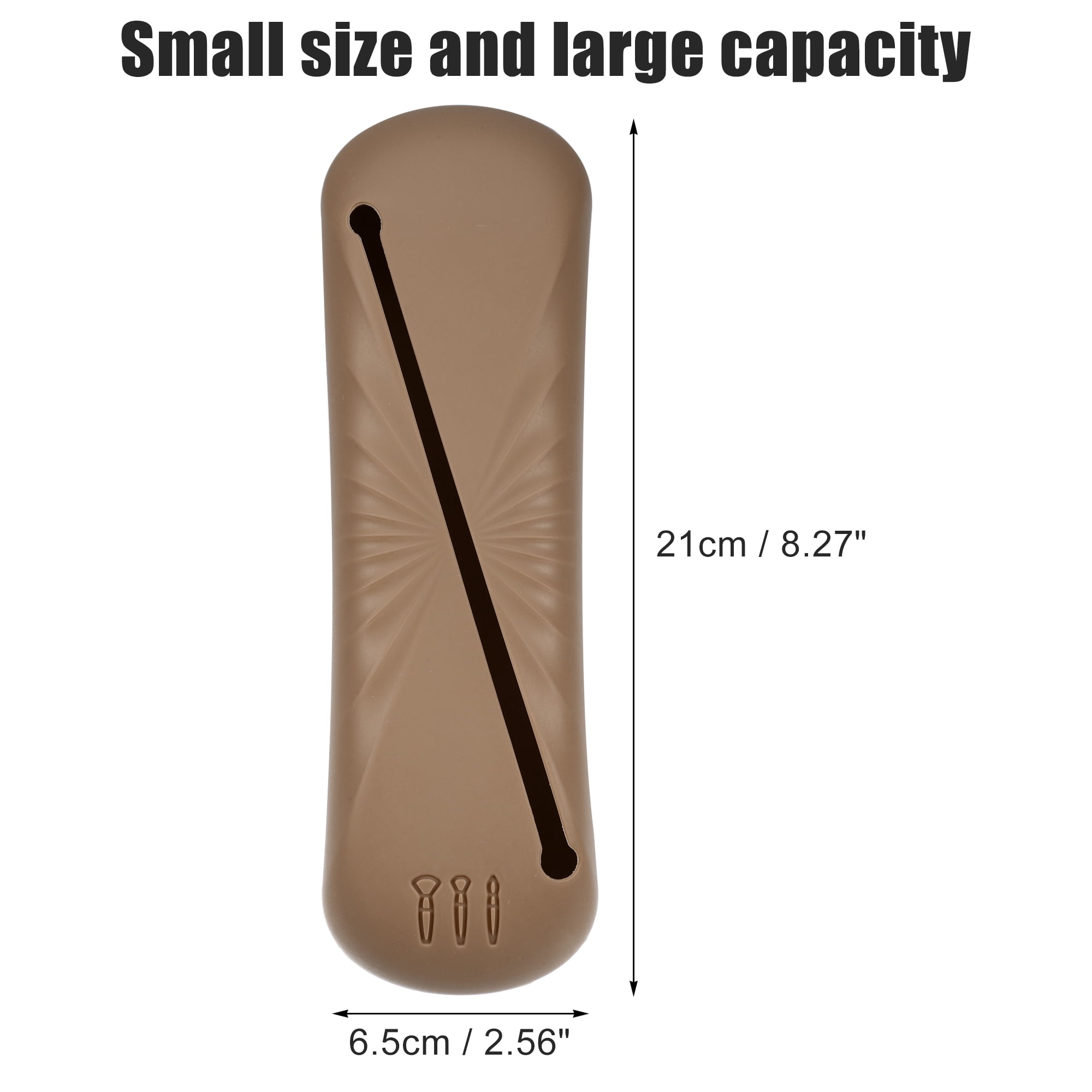 Unique Bargains 1Pc Travel Makeup Bag Makeup Organizer Bag Silicone Portable Brown