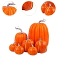 thumbnail image 2 of 7 piezas de calabazas falsas, modelo DIY, calabazas artificiales para Halloween, tienda de otoño Naranja, 2 of 6
