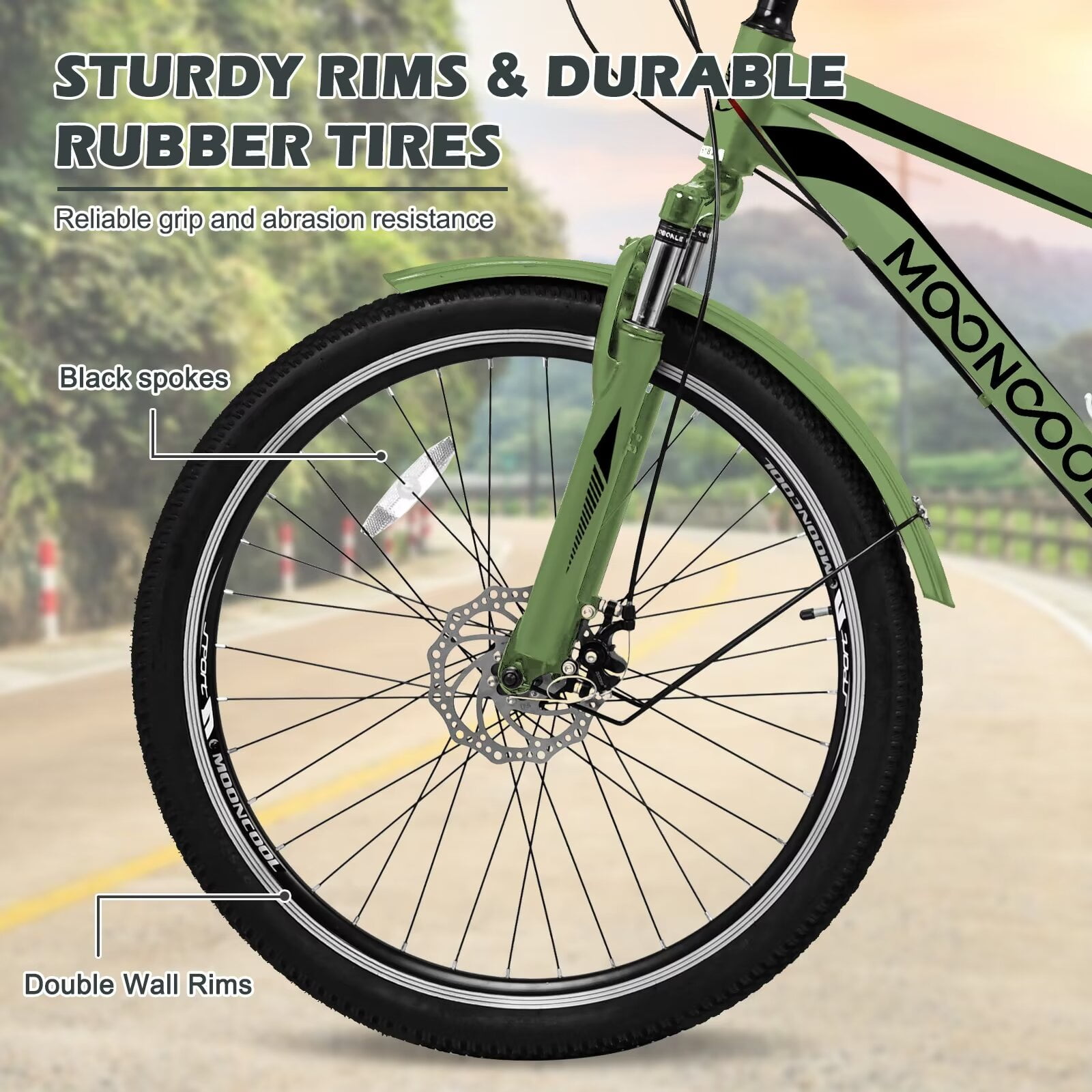 MOPHOTO 24/26 Inch Mountain Tricycle for Adults, 7 Speed Seniors Three Wheel Bikes,  Men's Women's Tricycles Trikes with Shopping Basket, Exercise