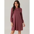 thumbnail image 3 of DARING DIVA Casual Long Sleeve Tunic Top Dress S Wine Red, 3 of 5