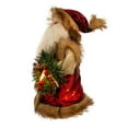 thumbnail image 4 of Kurt Adler 10-Inch 10-Light Burgundy and Brown Santa Treetop, 4 of 8