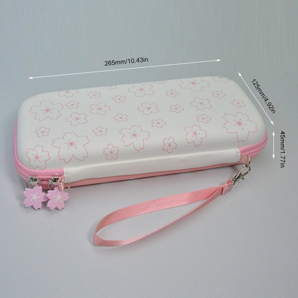 Estuche rígido de EVA Sakura Bolsa de almacenamiento de viaje para Nintendo Switch/OLED Rosa