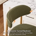 thumbnail image 2 of Bar Stools with Back Sets of 2, LEGAHOME 26"Counter Height Bar Stool, Modern Farmhouse Upholstered Bar Stool Chairs Set of 2 with Curved Back & Wood-Grain Metal Legs for 34"-39" Kitchen Island, Green, 2 of 7