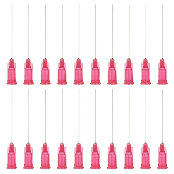 25Ga Dispensing Needles, 102PCS 1.5 Inch Industrial Blunt Tip Dispensing Needle Syringes with Luer Lock Needle for Refilling Liquid Inks Adhesive Glue Oil,Red