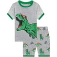 thumbnail image 2 of FEDPOP Toddler Boys Short Sleeve Pajamas Dino Sleepwear Sets 5T, 2 of 8