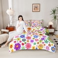 thumbnail image 5 of Homewish Kawaii Vintage Flowers 3-Piece Full Size Comforter Sets For Boys Girls,Colorful Floral Blossoms Bedding Comforter Set,Spring Garden Lightweight Bedding Sets,Luxury Bedroom Decor,Reversible, 5 of 9