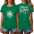 thumbnail image 2 of gbyLJF Women's Merry Christmas T Shirt Snowflake and Lights Double Sided Graphic Tops Ugly Short Sleeve Tee for Party Holiday, 2 of 5