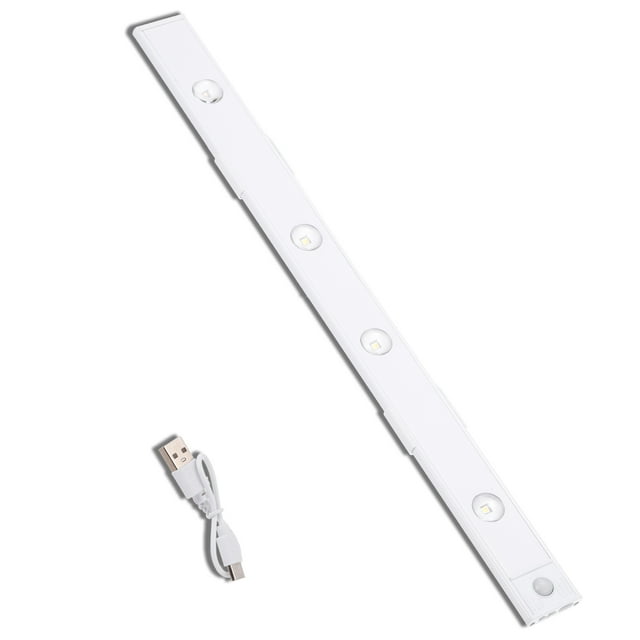 Luz bajo el gabinete Uxcell de 20", 3 modos de luz, luz de armario recargable por USB, blanca perla