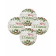 thumbnail image 7 of 15 Inch Round Placemats Set of 4, Merry Christmas Non Slip Heat Insulation PP Table Mats, Xmas Winter Pine Needles Berries Wood Washable Place Mats for Kitchen Dining Party Table Decor, 7 of 7