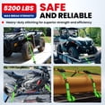 thumbnail image 4 of MOCA Heavy Duty Ratchet Tie Down Straps - 5200 Lbs Breaking Strength 1.6" x 8', with 4 Heavy Duty Ratchet Padded Handles & Coated Chromoly S Hooks & 4 Soft Loop Tie-Downs - Green, 4 of 9