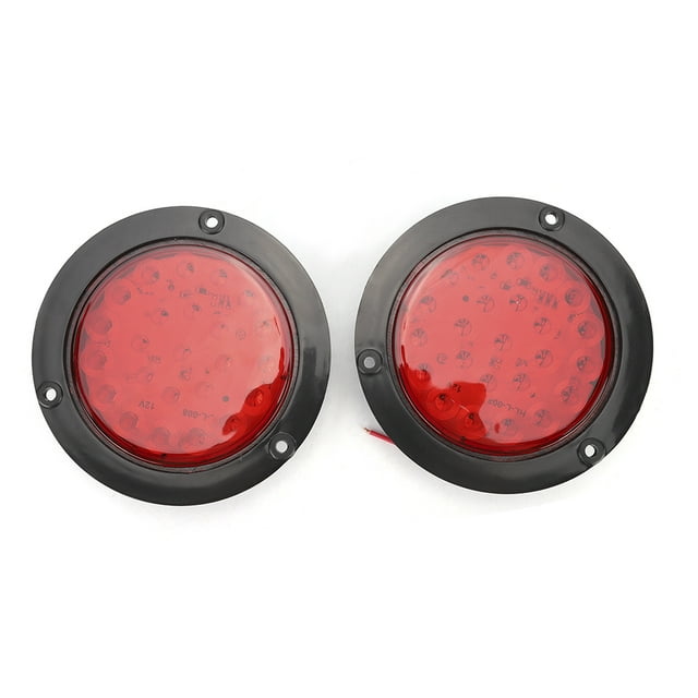 Lámpara 2 Piezas 24 LED 4 Pulgadas Marcador Lateral De Plástico Impermeable Lámpara Redonda Luz Trasera De Camión De Remolque