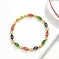 thumbnail image 4 of K-KED 24k Gold Plated Ruby Bracelet Chains for Women Wedding Christmas Birthday Gift-White Ruby, 4 of 7