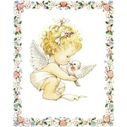 Catholic print picture - Angel w Dove - 8" x 10" ready to be framed