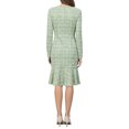 thumbnail image 3 of INSPIRE CHIC Women's Bodycon Mermaid Dress Tweed Long Sleeve Elegant Cocktail Fishtail Dresses M Green Blue, 3 of 5