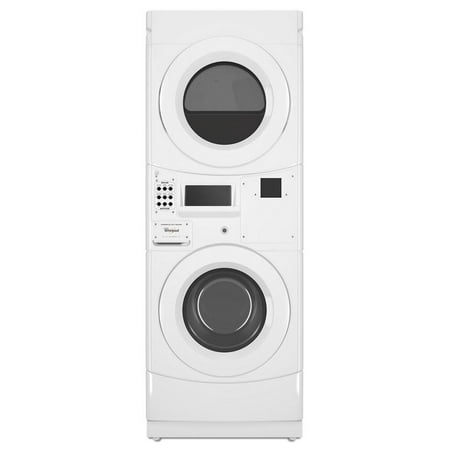Whirlpool - 3.1 Cu. Ft. Front Load Washer and 6.7 Cu. Ft. Gas Dryer with Space Saving Configuration - White